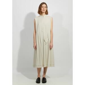 NWT La Garconne Moderne Mandarin Dress In Chalk - S